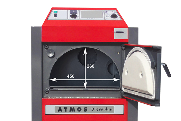 Cazan pe lemne Atmos, din otel cu gazeificare, model DC18S 20 kw dotat cu exhaustor de fum si serpentina de racire [6]