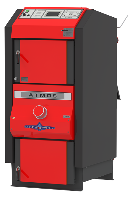 Cazan pe lemne Atmos, din otel cu gazeificare, model DC32GS 32 kw exhaustor de fum şi serpentină de răcire, cameră de ardere căptuşită cu ceramică [2]
