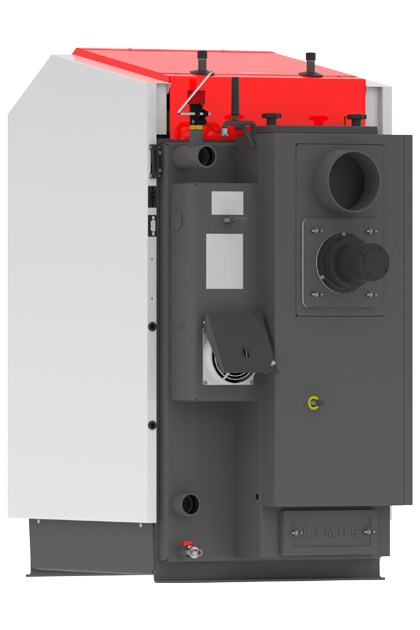 Cazan pe lemne Atmos, din otel cu gazeificare, model DC40GS 40 kw exhaustor de fum şi serpentină de răcire, cameră de ardere căptuşită cu ceramică [10]