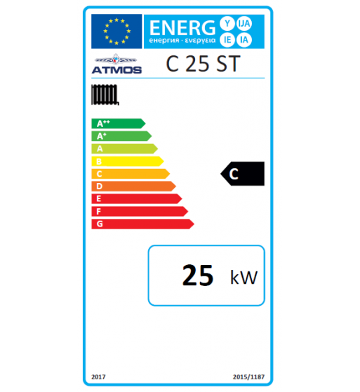 Cazan pe lemne si carbuni Atmos, din otel cu gazeificare, model C25ST 25 kw dotat cu exhaustor de fum si serpentina de racire [4]