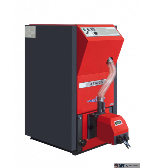 Cazan pe peleti Atmos, model D15PX 15 kw cu arzator, rezervor de peleţi, alimentator cu peleţi - 175 litri [1]