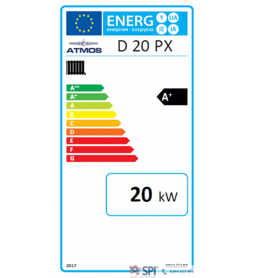 Cazan pe peleti Atmos, model D20PX 20 kw cu arzator, rezervor de peleţi, alimentator cu peleţi - 175 litri [5]