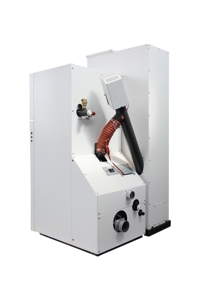 Cazan pe peleti compact Fornello model Rossi Camino Compact Automatic 25 kw, curatare automata arzator, pompa de circulatie, vas expansiune [3]