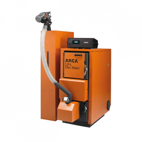 Cazan din otel pe combustibil solid mixt, lemn+peleti, fara snec si buncar, 70 Kw, Arca LPA DUO MATIC 70 R [1]
