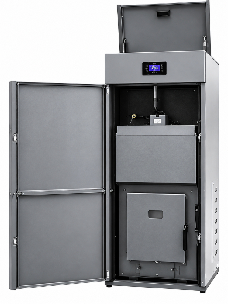 Cazan pe peleti Ferroli, din otel, echipat cu vas de expansiune, supapa de siguranta, pompa de circulatie, model Biopellet PRO 24 - 24 kw [3]