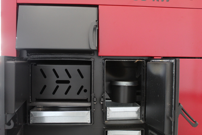 Cazan pe lemne si peleti Fornello, model Eco Energy mixt 45 kW, echipata cu 2 camere de ardere, automatizare, afisaj digital, arzator fonta, buncar peleti integrat 105 kg [7]