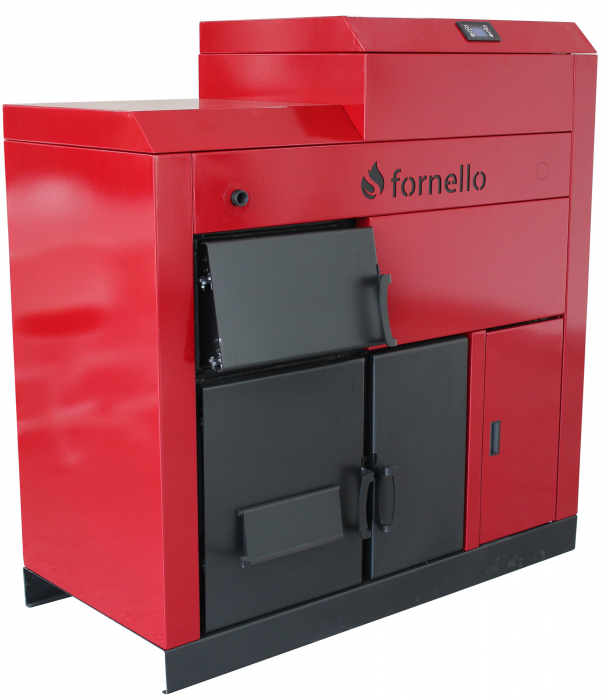Cazan pe lemne si peleti Fornello, model Eco Energy mixt 35 kW, echipata cu 2 camere de ardere, automatizare, afisaj digital, arzator fonta, buncar peleti integrat 90 kg [6]