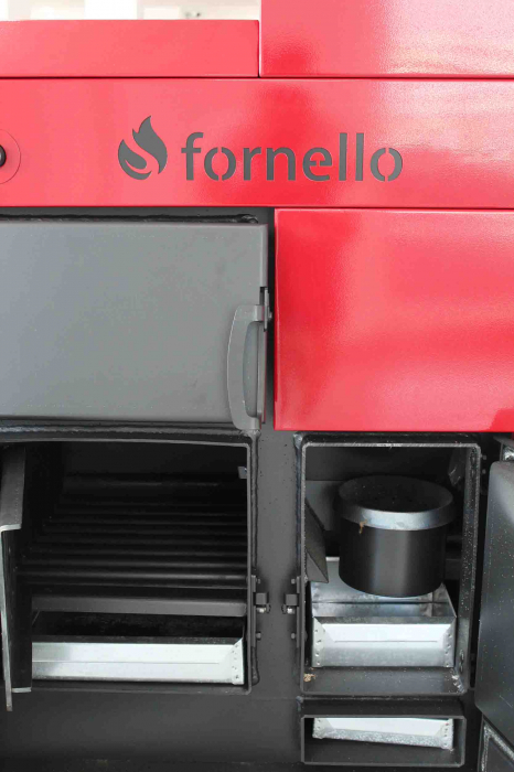 Cazan pe lemne si peleti Fornello, model Eco Energy mixt 35 kW, echipata cu 2 camere de ardere, automatizare, afisaj digital, arzator fonta, buncar peleti integrat 90 kg [8]