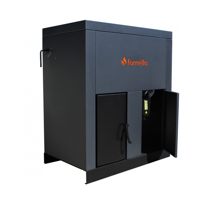 Cazan pe peleti Fornello, model Eco Energy 50 kW, ardere ecologica, arzator din fonta, automatizare, buncar 130 kg, afisaj digital, consum redus, aspirator cenusa cadou [3]