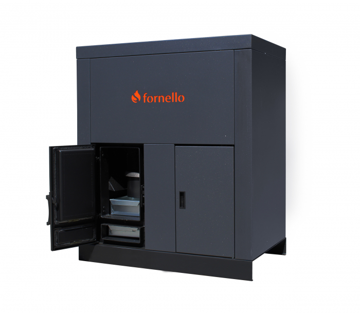 Cazan pe peleti Fornello, model Eco Energy 50 kW, ardere ecologica, arzator din fonta, automatizare, buncar 130 kg, afisaj digital, consum redus, aspirator cenusa cadou [4]
