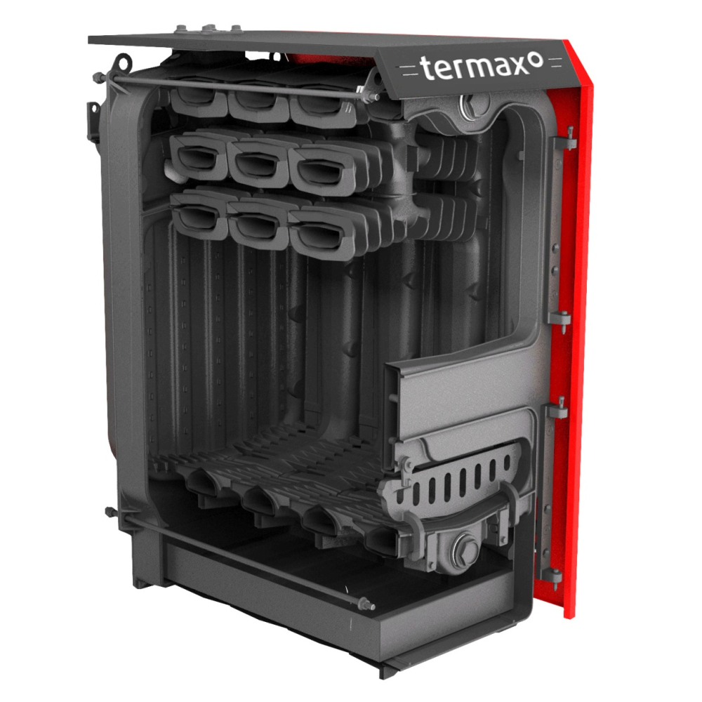 Cazan pe lemn din fonta Termax Bio 17 kW 120 mp cu regulator de tiraj [4]