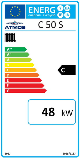 Cazan pe lemne si carbuni Atmos, din otel cu gazeificare, model C50S 48 kw dotat cu exhaustor de fum si serpentina de racire [4]