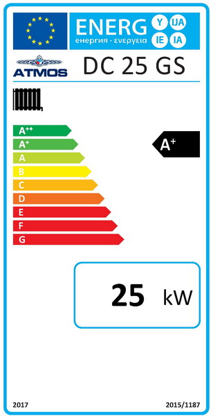 Cazan pe lemne Atmos, din otel cu gazeificare, model DC25GS 25 kw exhaustor de fum şi serpentină de răcire, cameră de ardere căptuşită cu ceramică [3]