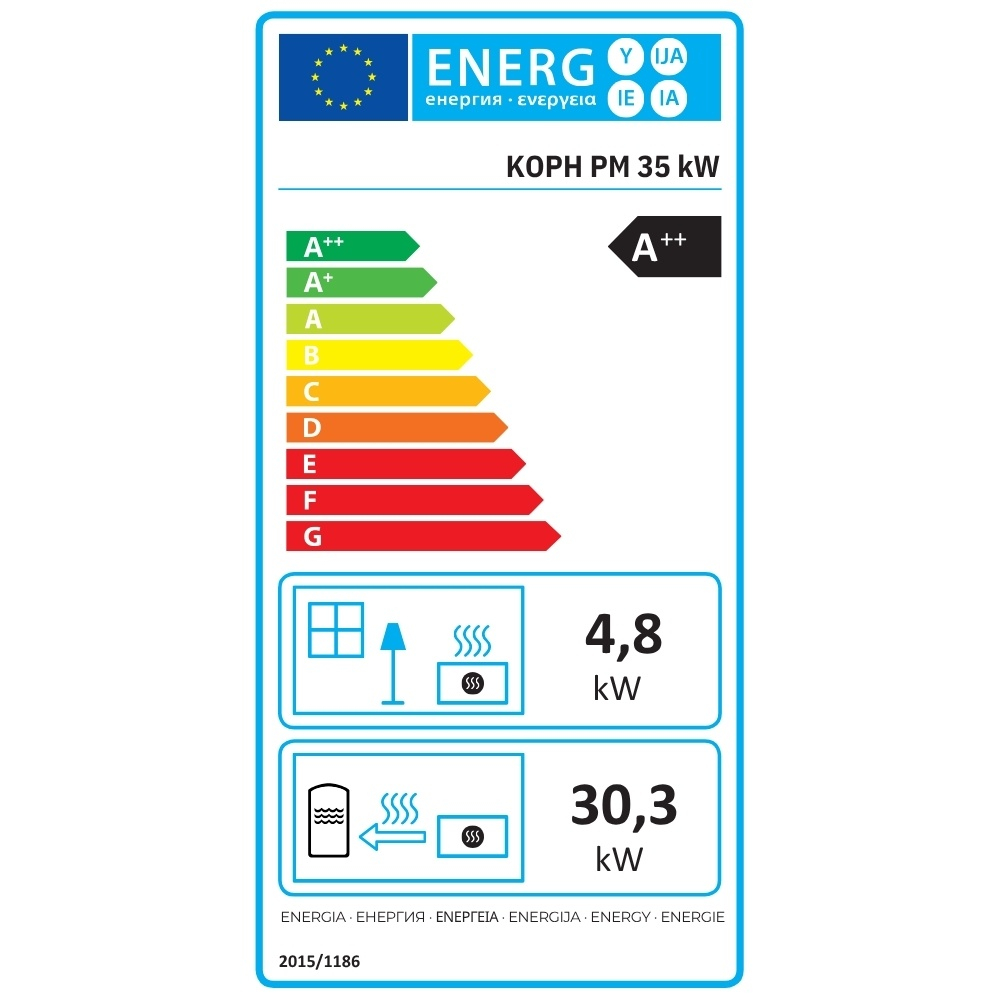 Centrala peleti KOPH PM 35 KW, 230 mp, buncar peleti 80 kg, diametru cos fum ⌀100 mm, pompa recirculare si vas expansiune incorporate, Negru [2]