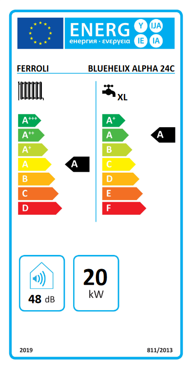Centrala termica in condensare, incalzire si ACM, 25 kW, Ferroli Bluehelix Alpha 24 C [5]