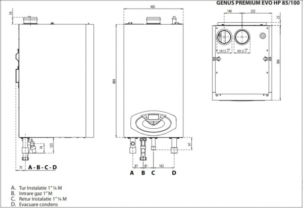 Centrala Termica in condensare Ariston Genus Premium EVO HP 100 - 100 KW [3]