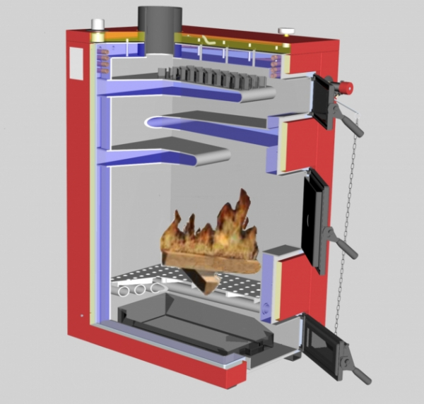 Cazan pe combustibil solid din otel Termofarc, ventilator, serpentina de racire, accesorii de curatare, model FI-NS 130 - 150,8 kw [3]