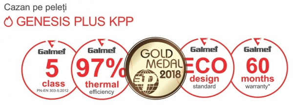 Cazan pe peleti cu autocuratare, arzator extern M Line, complet echipat, Galmet Genesis Plus KPP 15 kw [5]
