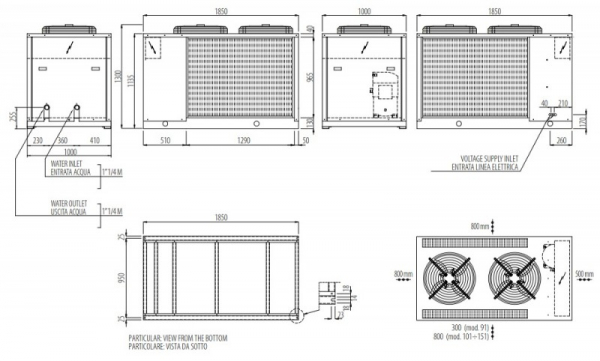 Chiller pentru racirea apei Clint seria Aqua Plus model CHA/IK/A 131 - 35,9 kw (compresor scroll inverter si modulul hidraulic cu pompa de circulatie) [3]