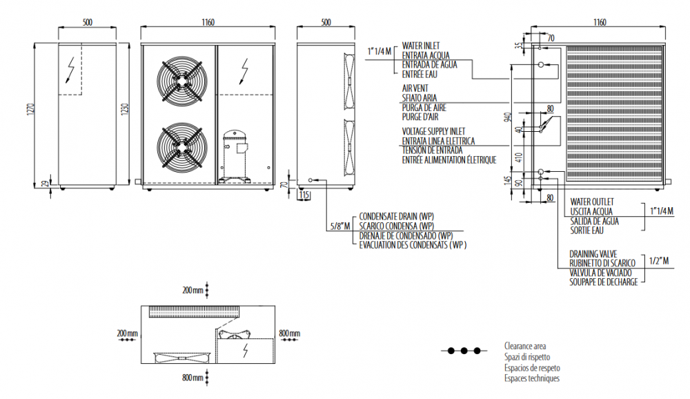 Chiller pentru racirea apei Clint seria Compact Line model CHA/IK/A 61 - 15,7 kw (compresor scroll inverter si modulul hidraulic cu pompa EC inverter) [3]
