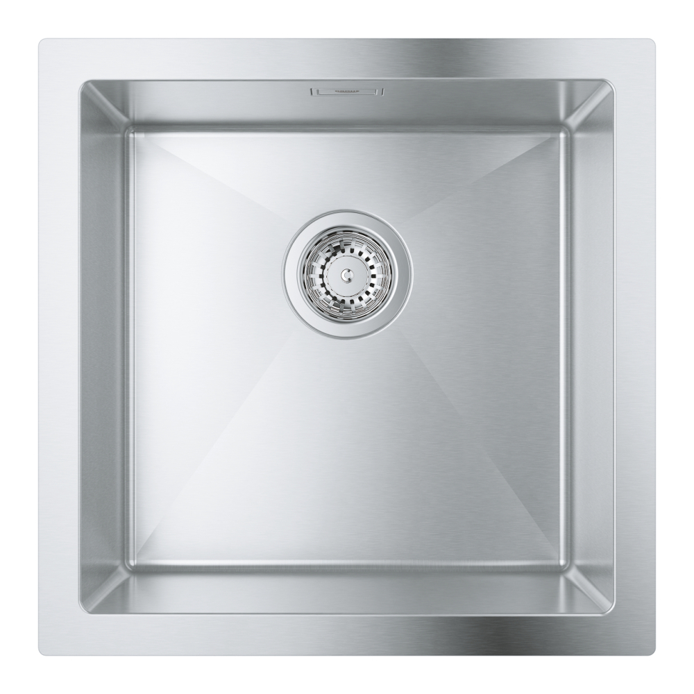 Chiuveta bucatarie Grohe K700 montare pe blat, 1 cuva, set scurgere, antifonare, inox, crom [2]