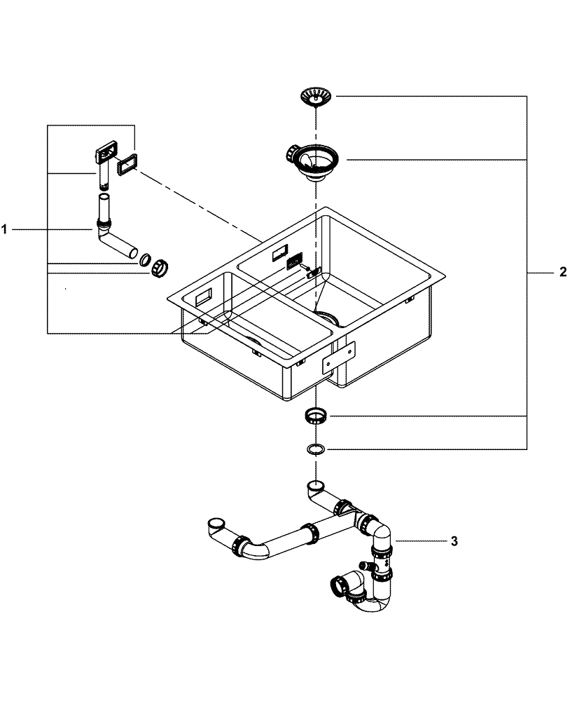 Chiuveta bucatarie Grohe k700 montare sub/pe blat, 2 cuve, set scurgere, antifonare, inox, crom [3]