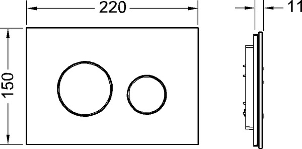 Clapeta WC TECELoop sticla, 2 trepte, neagra, butoane crom mat [2]