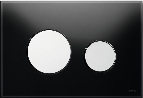 Clapeta WC TECELoop sticla, 2 trepte, neagra, butoane crom lucios [1]