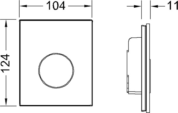 Clapeta URINAL TECELoop sticla alba, include cartus, 1 treapta, buton crom mat [2]