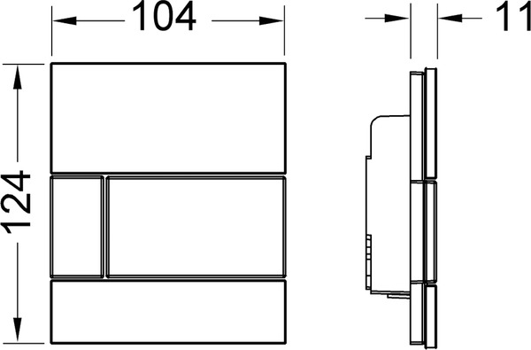 Clapeta URINAL TECEsquare sticla alba, 2 trepte, buton crom lucios [2]