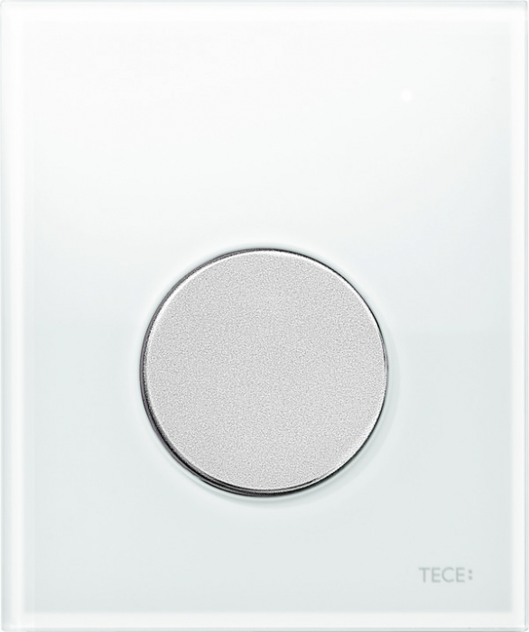 Clapeta URINAL TECELoop sticla alba, include cartus, 1 treapta, buton crom mat [1]