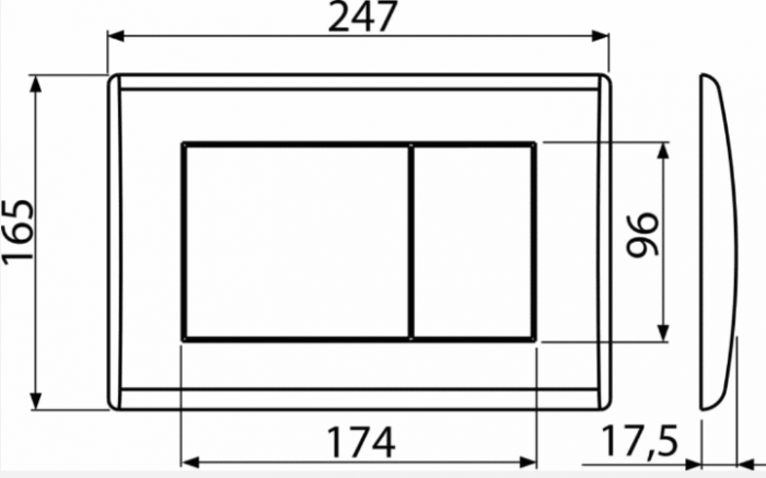 Clapeta de actionare Alcadrain M270, finisaj alb [2]