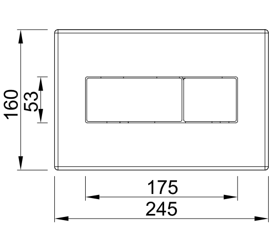 Clapeta de actionare, 245 mm x 160 mm, actionare dubla, plastic alb, Styron [2]