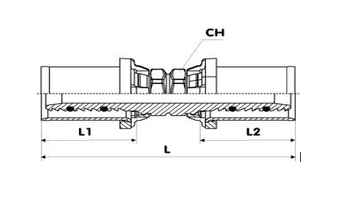 Conector dublu sertizare 20x2 x 16x2 ICMA [2]