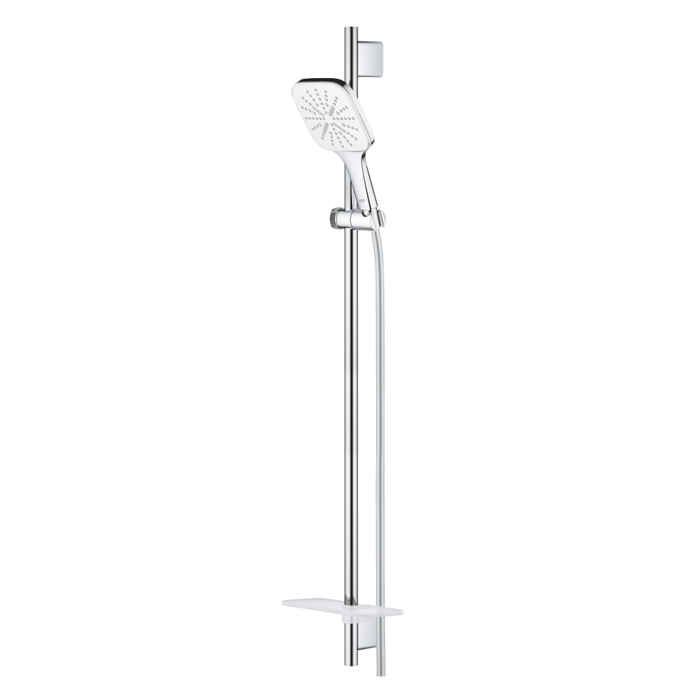 Coloana de dus Grohe SmartActiv Cube 130 bara 900 mm, pivotanta, 3 pulverizari, anti-calcar, etajera, crom [3]