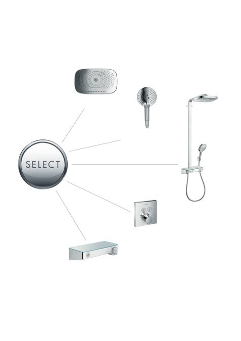 Baterie cada - dus termostatata Hansgrohe Select negru mat montaj incastrat necesita corp ingropat [2]