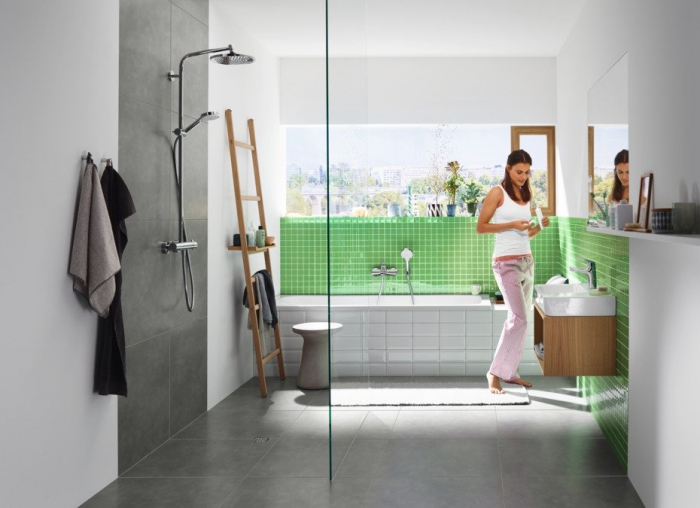 Coloana de dus Hansgrohe Crometta S 240 1 jet cu baterie dus termostatata crom [3]