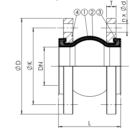 Compensator de montaj, cauciuc flansat, DN250, Tecofi DI7240 [2]