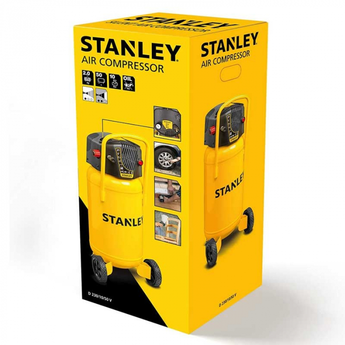 Compresor Stanley D 230/10/50V vertical fara ulei 50L 2 CP/1,5 kW 10Bar 222 L/min [2]