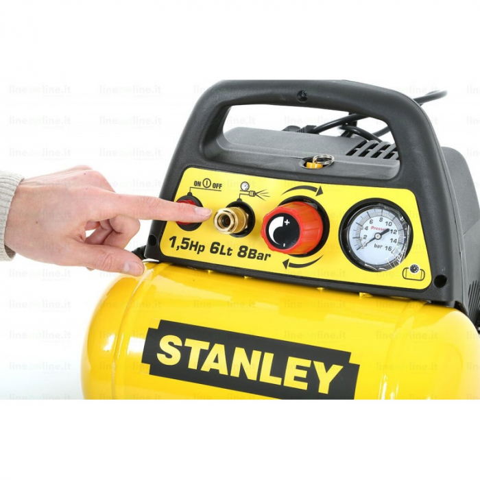 Compresor Orizontal 6L Fara Ulei Stanley DN 200/8/6 1.5HP 180l/m 8 Bar [7]
