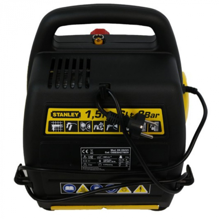 Compresor Orizontal 6L Fara Ulei Stanley DN 200/8/6 1.5HP 180l/m 8 Bar [5]