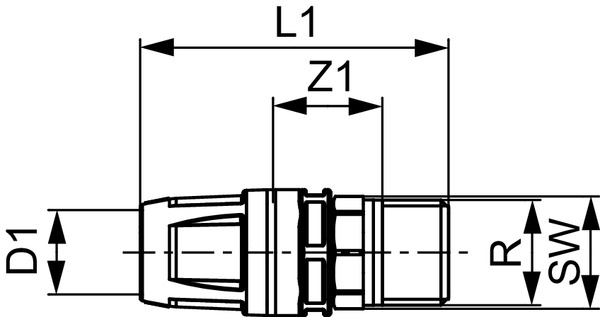 Racord TECElogo-Push din PPSU/alama standard Ø 32 x 1" FE [3]