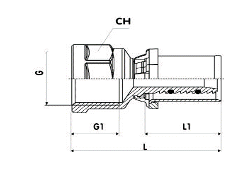 Conector sertizare filet interior 1 tol x 32x3 ICMA [2]