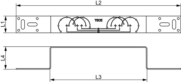 Consola dubla TECEflex din otel galvanizat pentru Cot perete - 708516 [2]