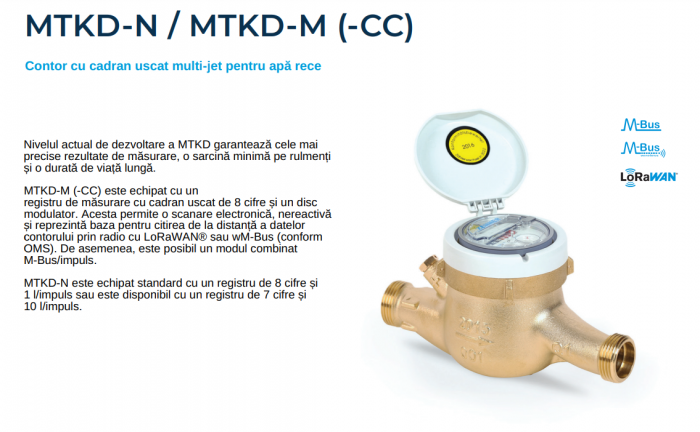 Contor apa rece, Zenner MTKD-CC-M DN25 R160 [2]