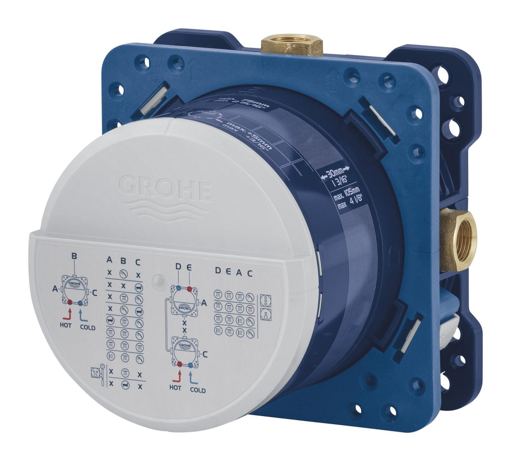 Corp incastrat Grohe Rapido SmartBox, 3 iesiri, 2 intrari, alarma, pentru baterii SmartControl [6]