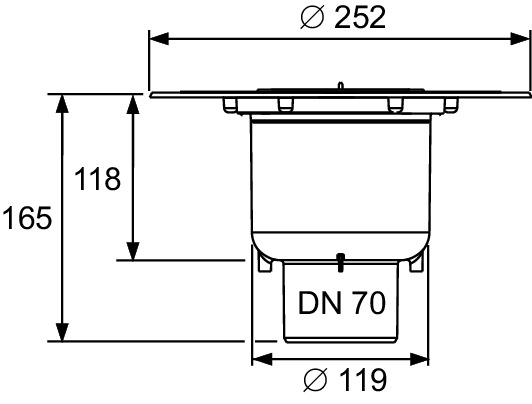 Corp sifon TECEdrainpointS din PP, evacuare verticala DN70 [3]