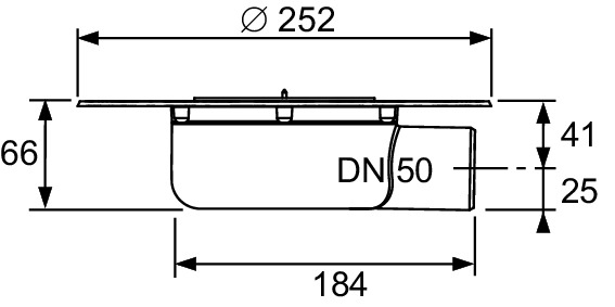 Corp sifon extraplat TECEdrainpointS din PP pentru terase, evacuare laterala DN50 [3]