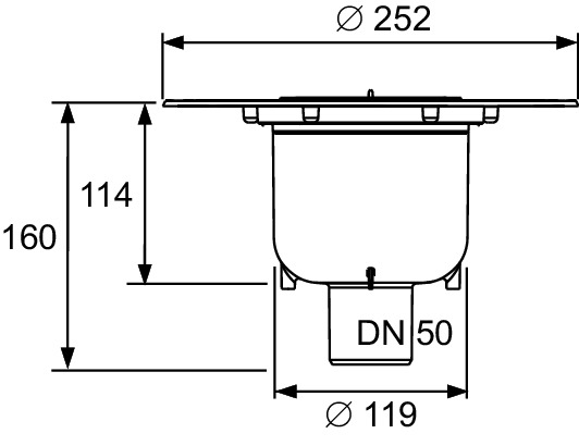Corp sifon TECEdrainpointS din PP, evacuare verticala DN50 [2]
