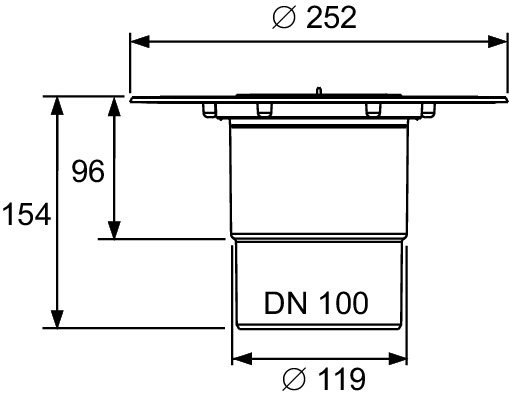 Corp sifonTECEdrainpointS din PP, evacuare verticala DN100 [2]